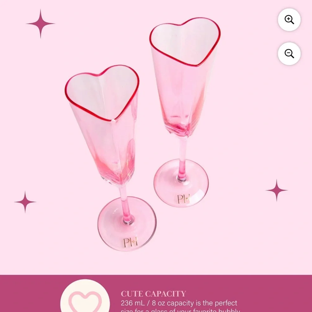 Paris Hilton Pink Champagne Flute Set and 6-Piece Charcuterie Board